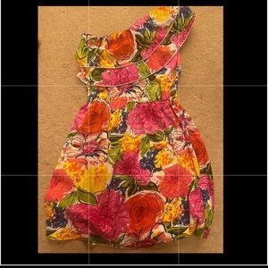 flower detail one shoulder dress